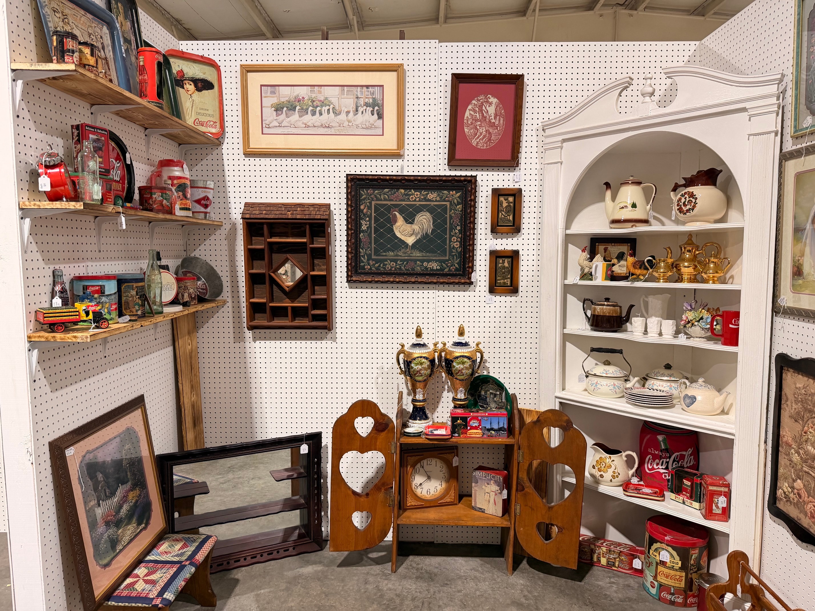 Coca-Cola collectibles and vintage booth