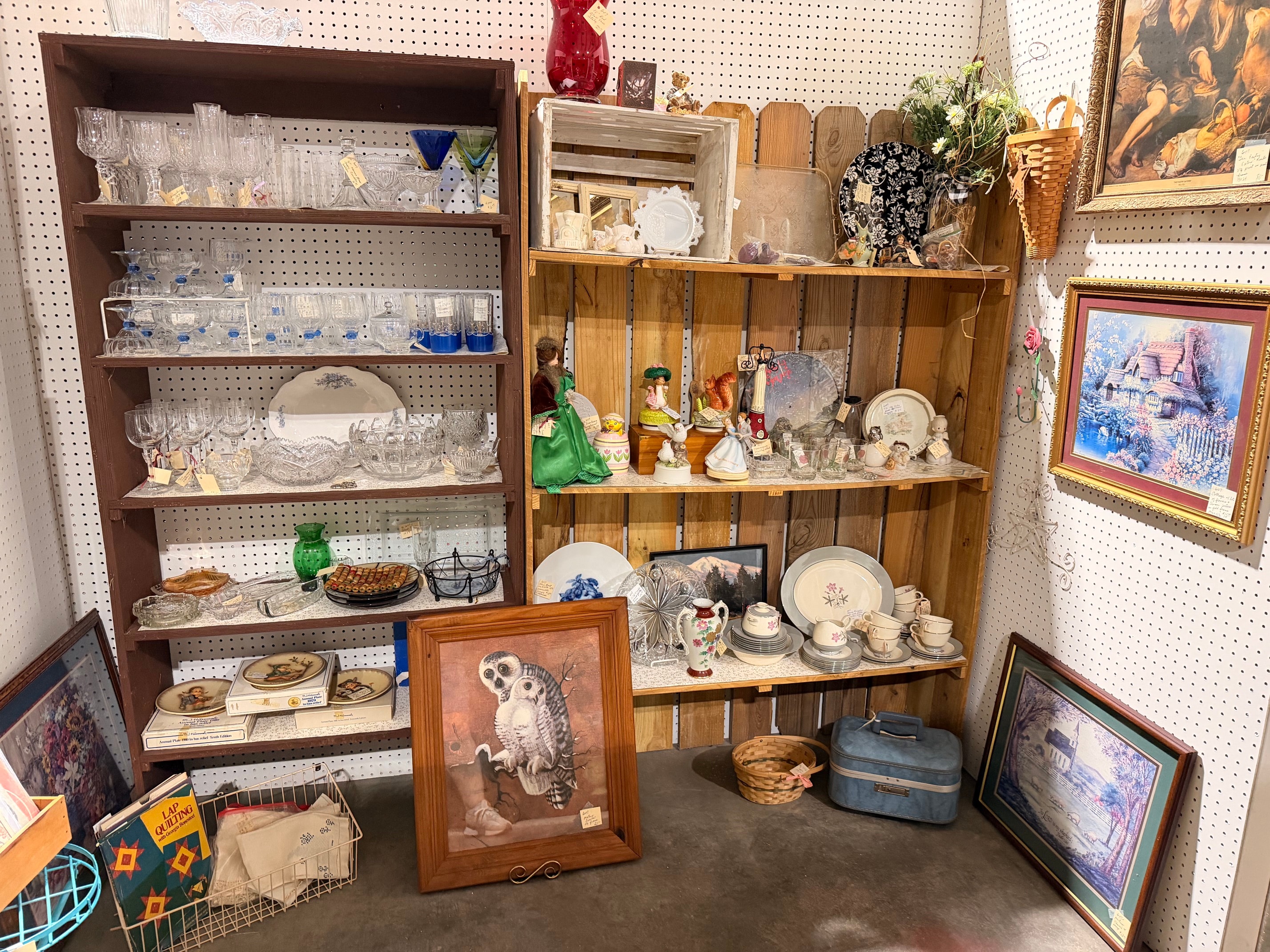 Glassware and collectibles booth